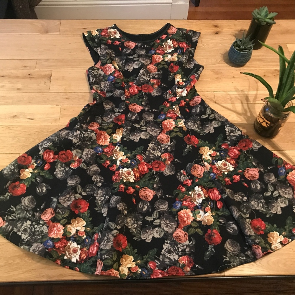 A.B.S. fun floral party dress, size medium